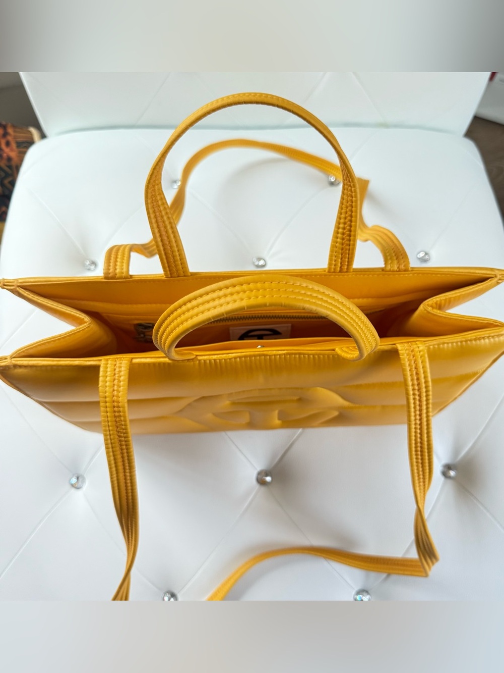 Telfar Medium  Shopping Bag Yellow Puffy Tote - Picture 9 of 9